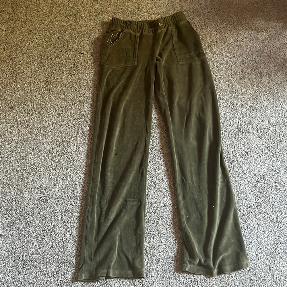 velvet green pants